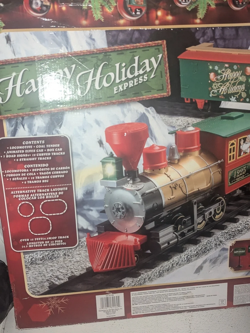 Decorative Train Set - Gold & Green with Red Accents